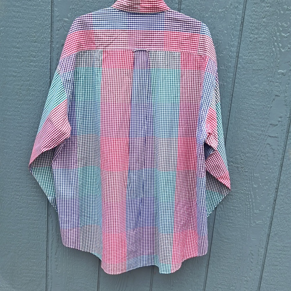 Evergreen Sportman Full Fit men’s XXL colorful gingham 100% cotton button up - Picture 2 of 11